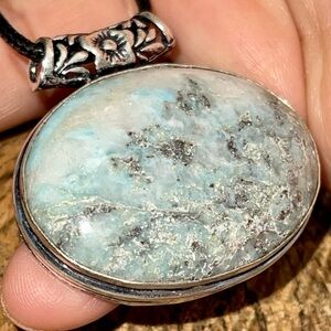 Caribbean Larimar Pendant 1 1/2”x 1 1/2”